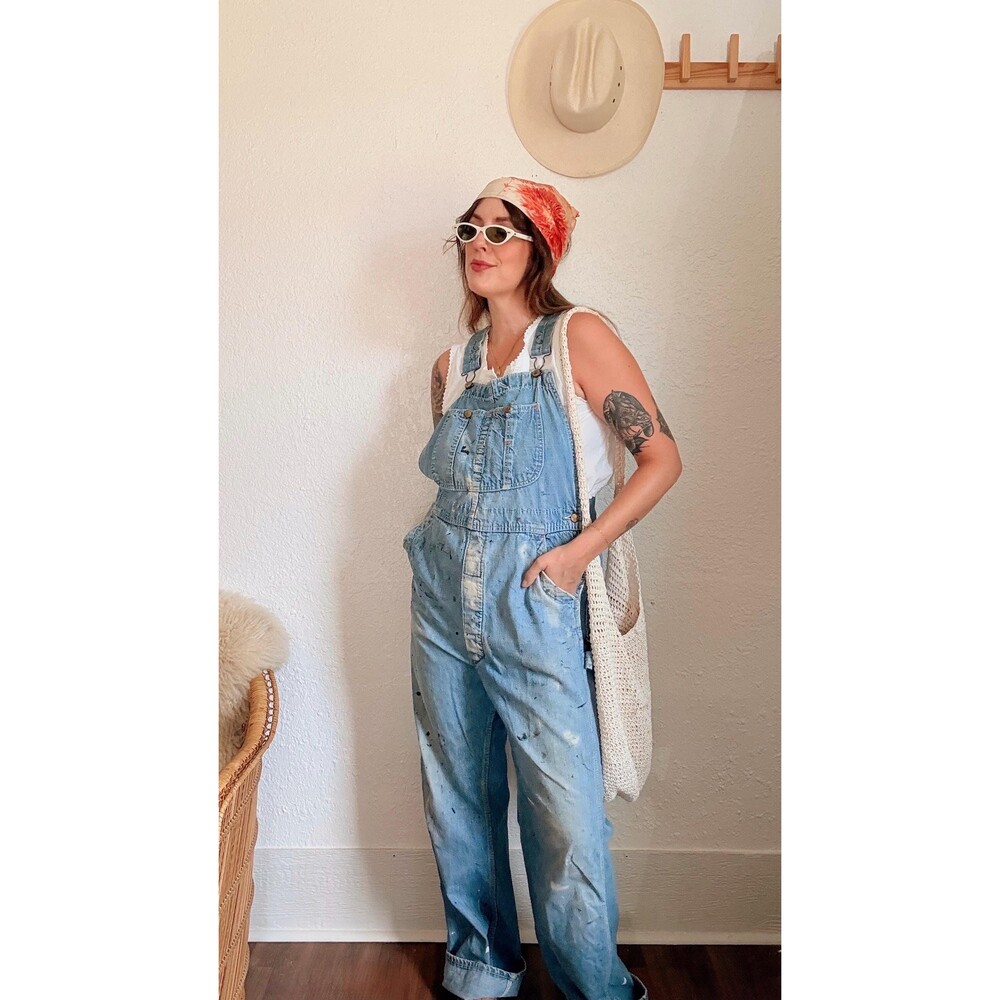 Vintage Union Made Denim Overalls Workwear Carpenter Dungarees USA Made Utility